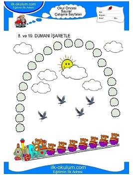 Çocuklar İçin Sayılar Çalışma Sayfaları 